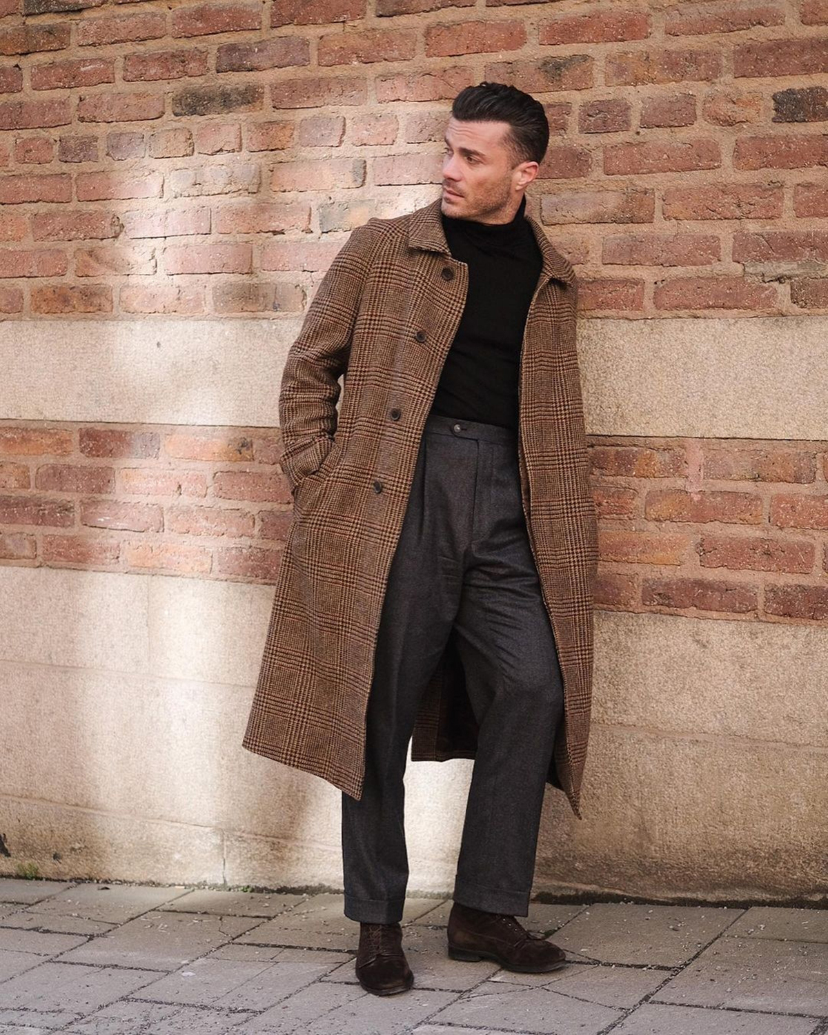 Plaid Long Wool Coat, Vintage Inspired Wool Coat, Winter