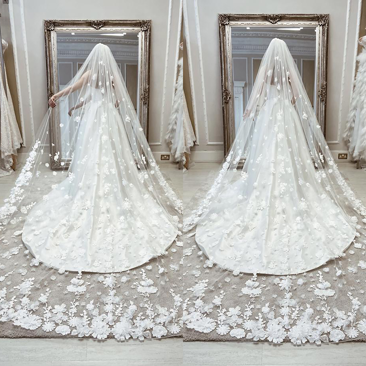 3.5-Meter Extra-Long Bridal Veil Wedding Veil Royal Cathedral Drop Veil GRANDE AMBRELL Veil  main image 2